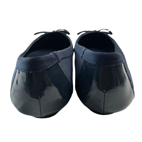 Karen Scott Navy Blue Ballet Slippers Womens 8M Patent Toe w/Bow - Picture 6 of 7
